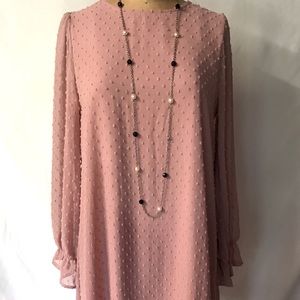 NWOT Simple and Elegant Pink Chiffon Dress by Celop (Spain) - M